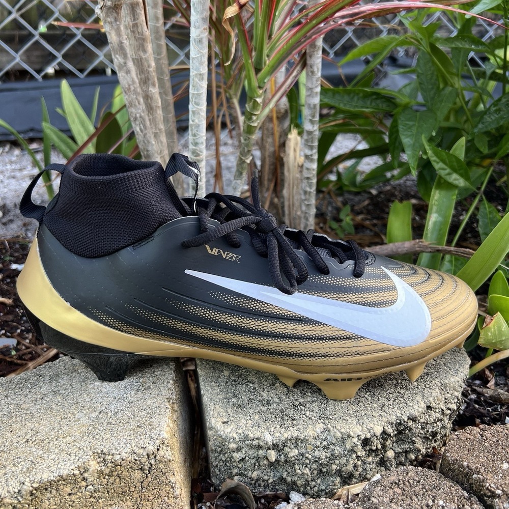 New Size 10 Nike Air Zoom Vapor Pro 1 Football Cleats FB3298-003 Black/Gold Men